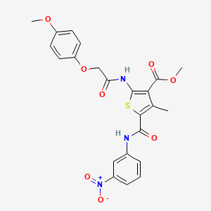 molecular formula C23H21N3O8S B5136770 methyl 2-{[(4-methoxyphenoxy)acetyl]amino}-4-methyl-5-{[(3-nitrophenyl)amino]carbonyl}-3-thiophenecarboxylate 