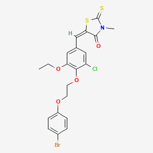 molecular formula C21H19BrClNO4S2 B5136796 5-{4-[2-(4-bromophenoxy)ethoxy]-3-chloro-5-ethoxybenzylidene}-3-methyl-2-thioxo-1,3-thiazolidin-4-one 