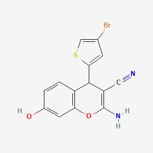 2-amino-4-(4-bromo-2-thienyl)-7-hydroxy-4H-chromene-3-carbonitrile