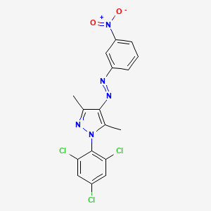 molecular formula C17H12Cl3N5O2 B5136811 3,5-dimethyl-4-[(E)-(3-nitrophenyl)diazenyl]-1-(2,4,6-trichlorophenyl)-1H-pyrazole 