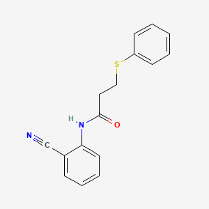 molecular formula C16H14N2OS B5136818 N-(2-cyanophenyl)-3-(phenylthio)propanamide 