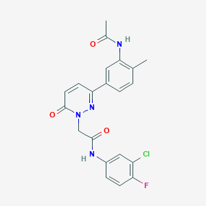 molecular formula C21H18ClFN4O3 B5136823 2-[3-[3-(acetylamino)-4-methylphenyl]-6-oxo-1(6H)-pyridazinyl]-N-(3-chloro-4-fluorophenyl)acetamide 