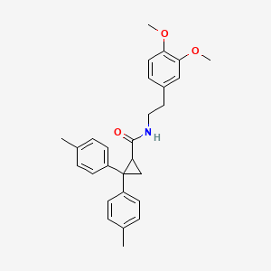 N-[2-(3,4-dimethoxyphenyl)ethyl]-2,2-bis(4-methylphenyl)cyclopropanecarboxamide