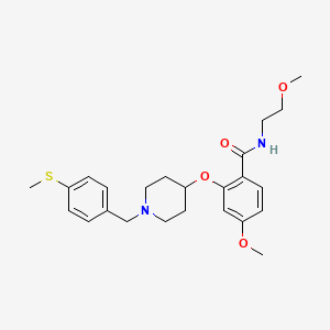 molecular formula C24H32N2O4S B5136855 4-methoxy-N-(2-methoxyethyl)-2-({1-[4-(methylthio)benzyl]-4-piperidinyl}oxy)benzamide 