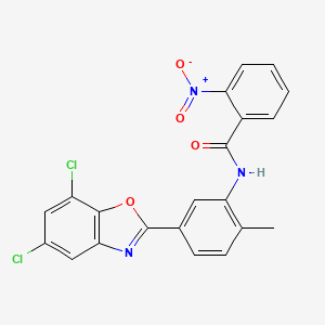 N-[5-(5,7-dichloro-1,3-benzoxazol-2-yl)-2-methylphenyl]-2-nitrobenzamide