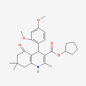 cyclopentyl 4-(2,4-dimethoxyphenyl)-2,7,7-trimethyl-5-oxo-1,4,5,6,7,8-hexahydro-3-quinolinecarboxylate