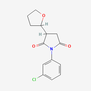 molecular formula C14H14ClNO3 B5136886 1-(3-chlorophenyl)-3-(tetrahydro-2-furanyl)-2,5-pyrrolidinedione 