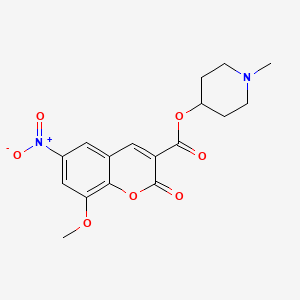 molecular formula C17H18N2O7 B5136922 1-methyl-4-piperidinyl 8-methoxy-6-nitro-2-oxo-2H-chromene-3-carboxylate 
