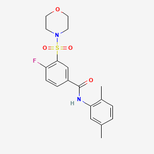 N-(2,5-dimethylphenyl)-4-fluoro-3-(4-morpholinylsulfonyl)benzamide