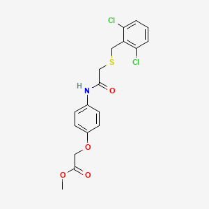 molecular formula C18H17Cl2NO4S B5136947 methyl [4-({[(2,6-dichlorobenzyl)thio]acetyl}amino)phenoxy]acetate 