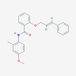 molecular formula C24H23NO3 B5136965 N-(4-methoxy-2-methylphenyl)-2-[(3-phenyl-2-propen-1-yl)oxy]benzamide 