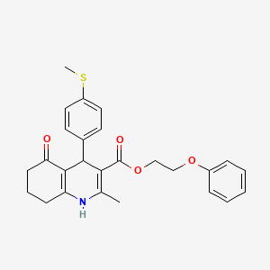 molecular formula C26H27NO4S B5137001 2-phenoxyethyl 2-methyl-4-[4-(methylthio)phenyl]-5-oxo-1,4,5,6,7,8-hexahydro-3-quinolinecarboxylate 