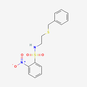 molecular formula C15H16N2O4S2 B5137010 N-[2-(benzylthio)ethyl]-2-nitrobenzenesulfonamide 