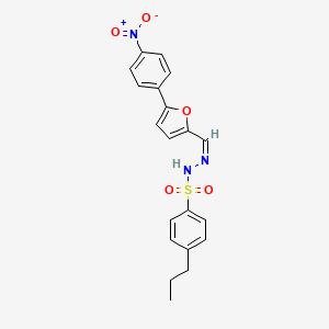 molecular formula C20H19N3O5S B5137019 N'-{[5-(4-nitrophenyl)-2-furyl]methylene}-4-propylbenzenesulfonohydrazide 