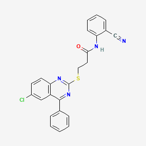 molecular formula C24H17ClN4OS B5137045 3-[(6-chloro-4-phenyl-2-quinazolinyl)thio]-N-(2-cyanophenyl)propanamide 