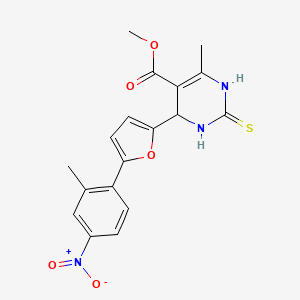 molecular formula C18H17N3O5S B5137059 methyl 6-methyl-4-[5-(2-methyl-4-nitrophenyl)-2-furyl]-2-thioxo-1,2,3,4-tetrahydro-5-pyrimidinecarboxylate 