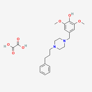 molecular formula C24H32N2O7 B5137061 2,6-dimethoxy-4-{[4-(3-phenylpropyl)-1-piperazinyl]methyl}phenol ethanedioate (salt) 