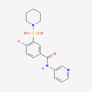 4-fluoro-3-(1-piperidinylsulfonyl)-N-3-pyridinylbenzamide