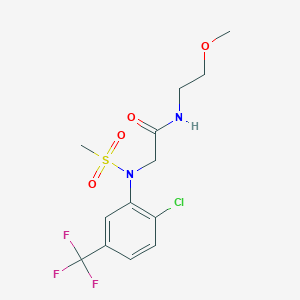 molecular formula C13H16ClF3N2O4S B5137088 N~2~-[2-chloro-5-(trifluoromethyl)phenyl]-N~1~-(2-methoxyethyl)-N~2~-(methylsulfonyl)glycinamide 