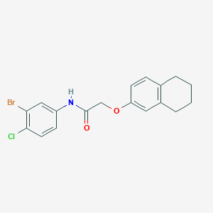 molecular formula C18H17BrClNO2 B5137096 N-(3-bromo-4-chlorophenyl)-2-(5,6,7,8-tetrahydro-2-naphthalenyloxy)acetamide 