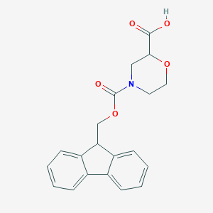 molecular formula C20H19NO5 B051371 4-[(9H-芴-9-基甲氧基)羰基]吗啉-2-羧酸 CAS No. 312965-04-1