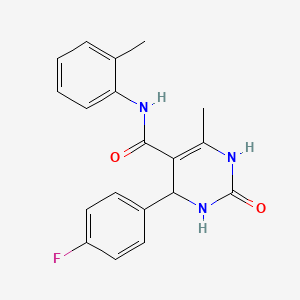 molecular formula C19H18FN3O2 B5137103 4-(4-fluorophenyl)-6-methyl-N-(2-methylphenyl)-2-oxo-1,2,3,4-tetrahydro-5-pyrimidinecarboxamide 