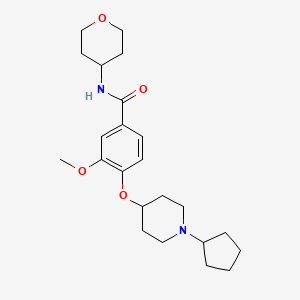 4-[(1-cyclopentyl-4-piperidinyl)oxy]-3-methoxy-N-(tetrahydro-2H-pyran-4-yl)benzamide