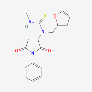 N-(2,5-dioxo-1-phenyl-3-pyrrolidinyl)-N-(2-furylmethyl)-N'-methylthiourea