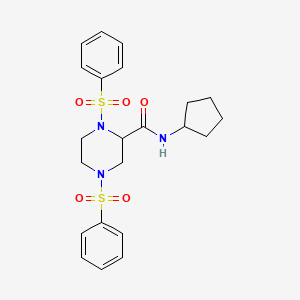 N-cyclopentyl-1,4-bis(phenylsulfonyl)-2-piperazinecarboxamide