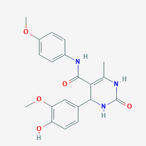 molecular formula C20H21N3O5 B5137132 4-(4-hydroxy-3-methoxyphenyl)-N-(4-methoxyphenyl)-6-methyl-2-oxo-1,2,3,4-tetrahydro-5-pyrimidinecarboxamide 