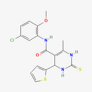 molecular formula C17H16ClN3O2S2 B5137142 N-(5-chloro-2-methoxyphenyl)-6-methyl-4-(2-thienyl)-2-thioxo-1,2,3,4-tetrahydro-5-pyrimidinecarboxamide 