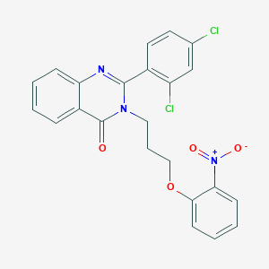 molecular formula C23H17Cl2N3O4 B5137147 2-(2,4-dichlorophenyl)-3-[3-(2-nitrophenoxy)propyl]-4(3H)-quinazolinone 