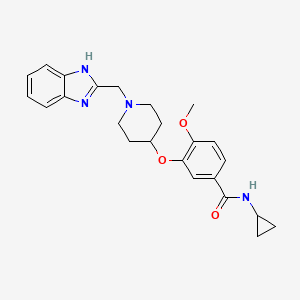 molecular formula C24H28N4O3 B5137164 3-{[1-(1H-benzimidazol-2-ylmethyl)-4-piperidinyl]oxy}-N-cyclopropyl-4-methoxybenzamide 