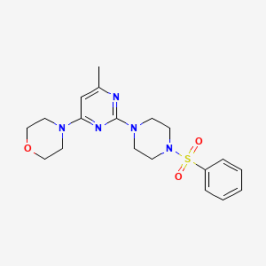 4-{6-methyl-2-[4-(phenylsulfonyl)-1-piperazinyl]-4-pyrimidinyl}morpholine