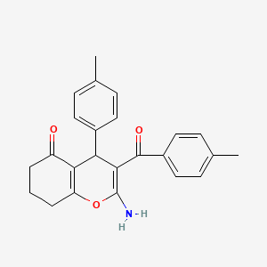 molecular formula C24H23NO3 B5137182 2-amino-3-(4-methylbenzoyl)-4-(4-methylphenyl)-4,6,7,8-tetrahydro-5H-chromen-5-one 