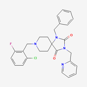 1-benzyl-8-(2-chloro-6-fluorobenzyl)-3-(2-pyridinylmethyl)-1,3,8-triazaspiro[4.5]decane-2,4-dione