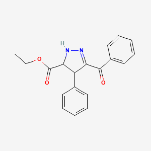 molecular formula C19H18N2O3 B5137211 ethyl 3-benzoyl-4-phenyl-4,5-dihydro-1H-pyrazole-5-carboxylate 