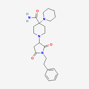 molecular formula C23H32N4O3 B5137217 1'-[2,5-dioxo-1-(2-phenylethyl)-3-pyrrolidinyl]-1,4'-bipiperidine-4'-carboxamide 