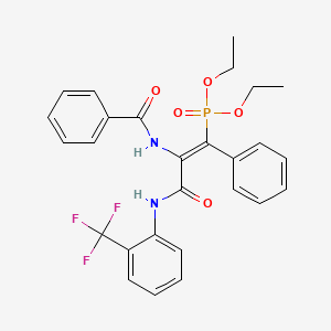 diethyl (2-(benzoylamino)-3-oxo-1-phenyl-3-{[2-(trifluoromethyl)phenyl]amino}-1-propen-1-yl)phosphonate