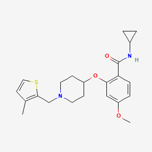 N-cyclopropyl-4-methoxy-2-({1-[(3-methyl-2-thienyl)methyl]-4-piperidinyl}oxy)benzamide