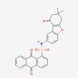 N-(7,7-dimethyl-9-oxo-6,7,8,9-tetrahydrodibenzo[b,d]furan-2-yl)-9,10-dioxo-9,10-dihydro-1-anthracenesulfonamide