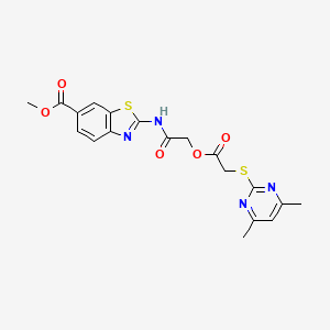 methyl 2-{[({[(4,6-dimethyl-2-pyrimidinyl)thio]acetyl}oxy)acetyl]amino}-1,3-benzothiazole-6-carboxylate