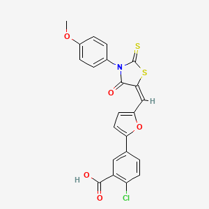 2-chloro-5-(5-{[3-(4-methoxyphenyl)-4-oxo-2-thioxo-1,3-thiazolidin-5-ylidene]methyl}-2-furyl)benzoic acid