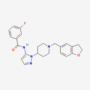 N-{1-[1-(2,3-dihydro-1-benzofuran-5-ylmethyl)-4-piperidinyl]-1H-pyrazol-5-yl}-3-fluorobenzamide