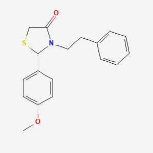 2-(4-methoxyphenyl)-3-(2-phenylethyl)-1,3-thiazolidin-4-one
