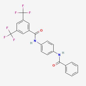molecular formula C22H14F6N2O2 B5137347 N-[4-(benzoylamino)phenyl]-3,5-bis(trifluoromethyl)benzamide 
