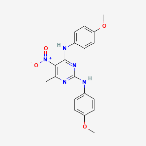 molecular formula C19H19N5O4 B5137358 N,N'-bis(4-methoxyphenyl)-6-methyl-5-nitro-2,4-pyrimidinediamine 