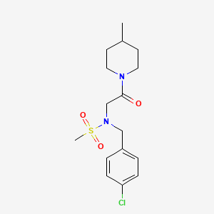molecular formula C16H23ClN2O3S B5137372 N-(4-chlorobenzyl)-N-[2-(4-methyl-1-piperidinyl)-2-oxoethyl]methanesulfonamide 
