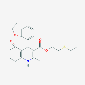 molecular formula C23H29NO4S B5137389 2-(ethylthio)ethyl 4-(2-ethoxyphenyl)-2-methyl-5-oxo-1,4,5,6,7,8-hexahydro-3-quinolinecarboxylate 