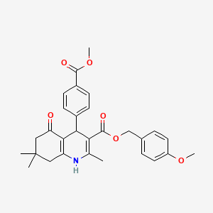 4-methoxybenzyl 4-[4-(methoxycarbonyl)phenyl]-2,7,7-trimethyl-5-oxo-1,4,5,6,7,8-hexahydro-3-quinolinecarboxylate